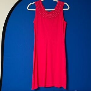 NWT Tommy Bahama Dress Pearl Embroidered Shift Dress Amaranth (pink) Size XS